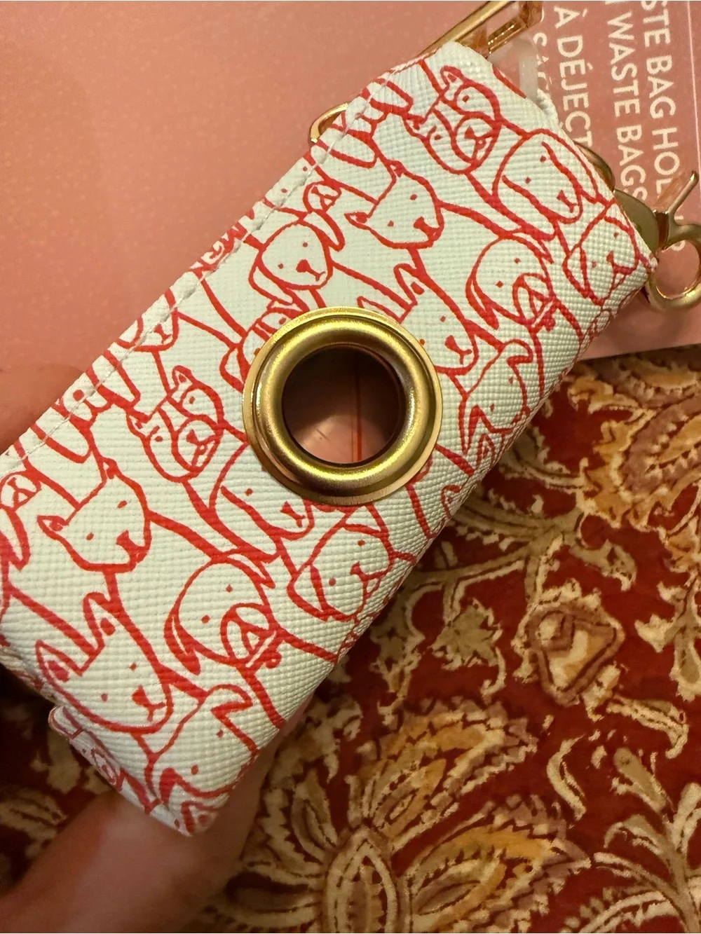OCS Designs Pink Patterned Dog Waste Bag Holder with Bags
